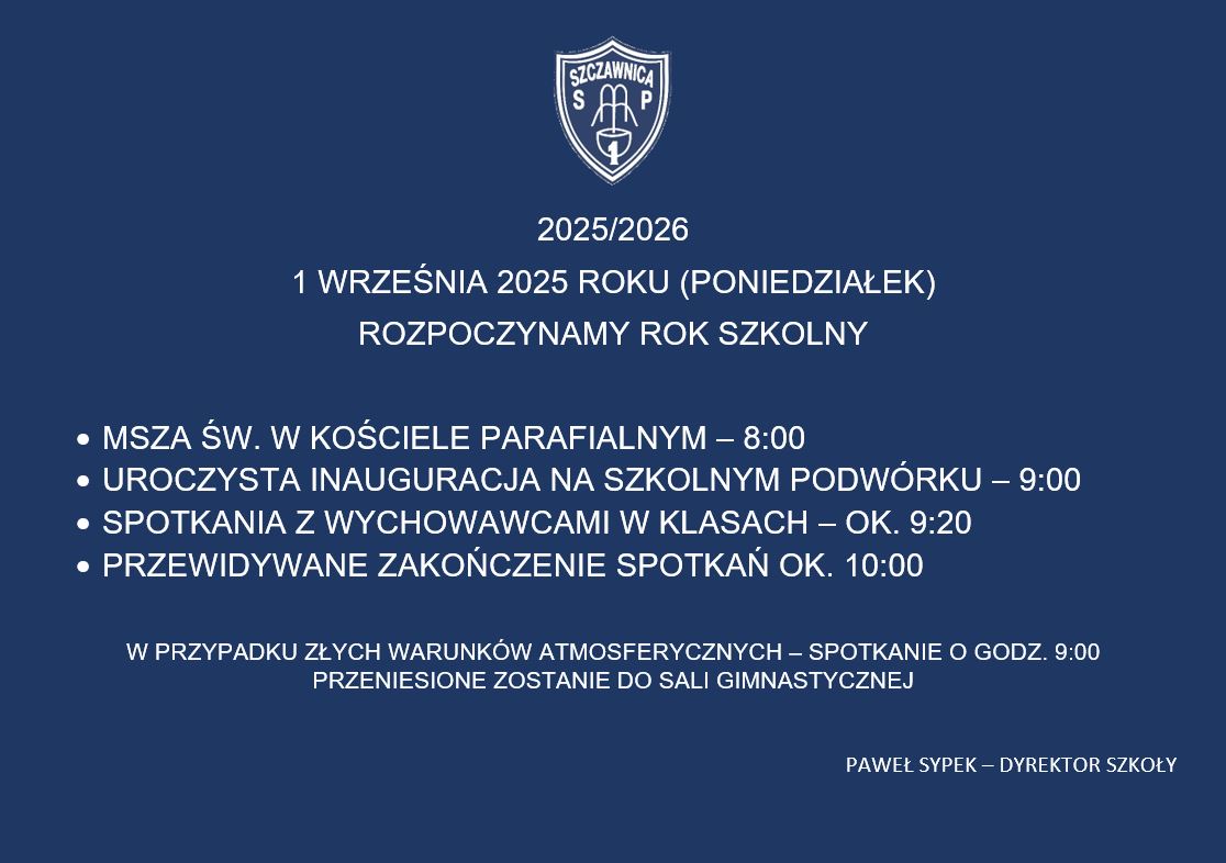 ROK SZKOLNY 2025/2026 - ZACZYNAMY!!!