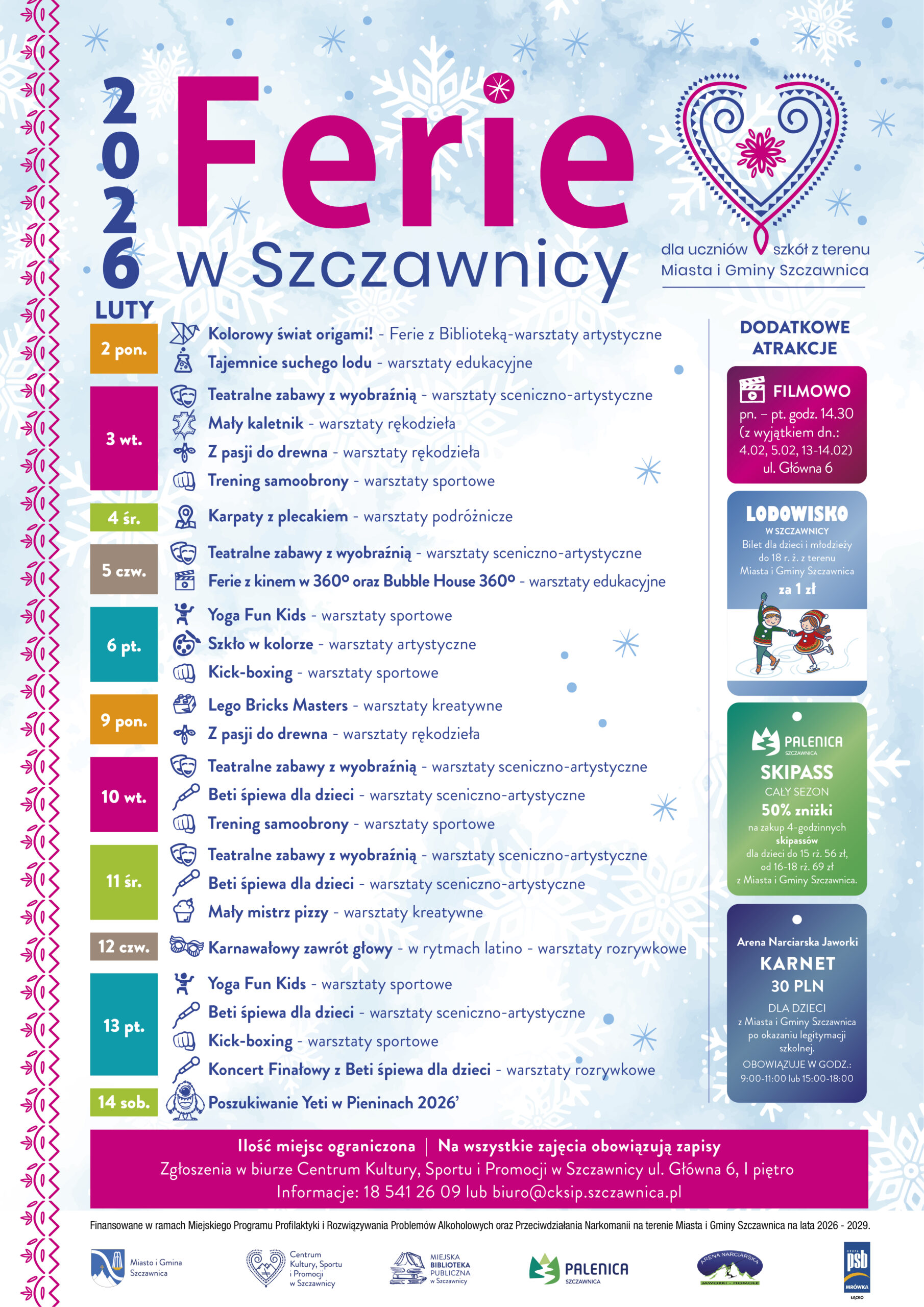 ZIMOWA PRZYGODA – FERIE W SZCZAWNICY 2026