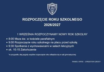 ROZPOCZĘCIE ROKU SZKOLNEGO 2026/2027